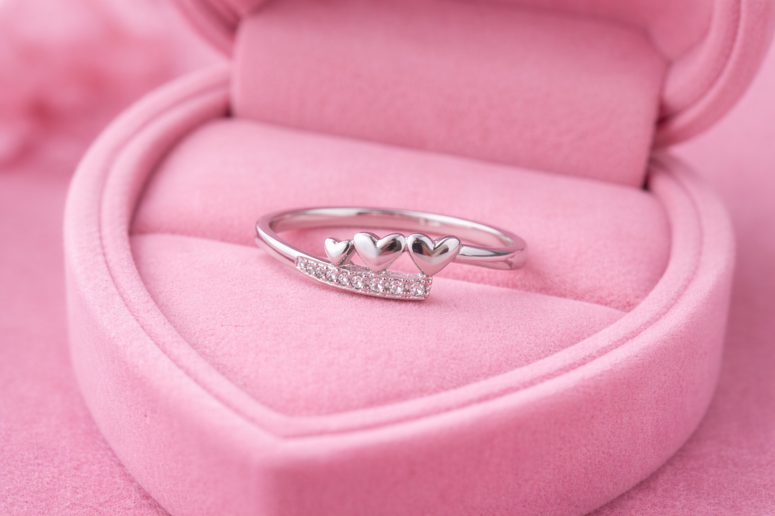 Trinity Heart Crown Ring