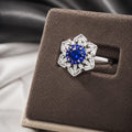 Royal Blue Blossom 925 Sterling Silver Ring